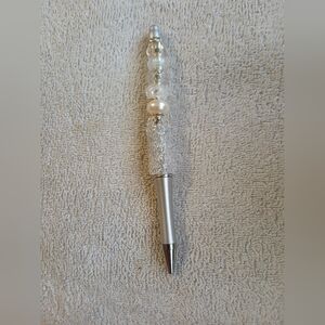 Crystal Beaded Silver Ballpoint Pen